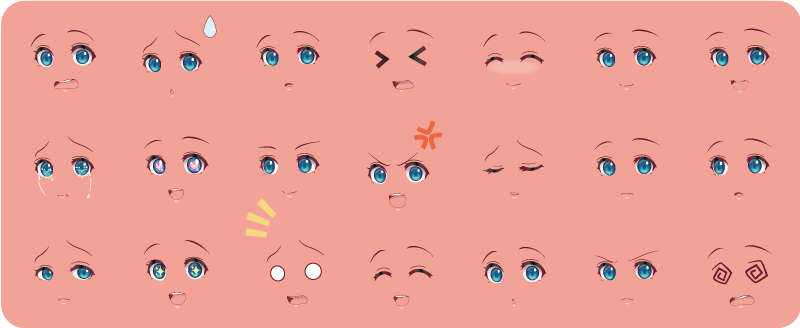 어린 이용 비닐 카펫 감정적인 얼굴 활동 - TenStickers