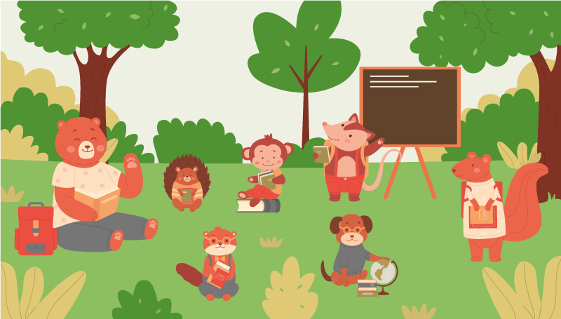 어린 이용 비닐 카펫 정글교실 - TenStickers