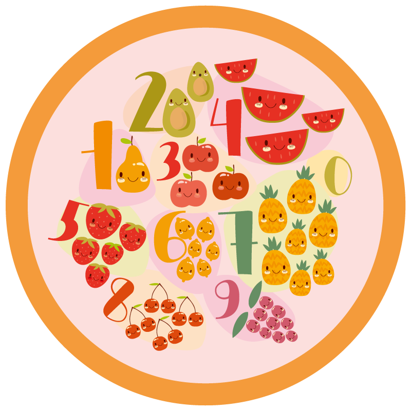 비닐 게임 카펫 과일 계산 서클 - TenStickers