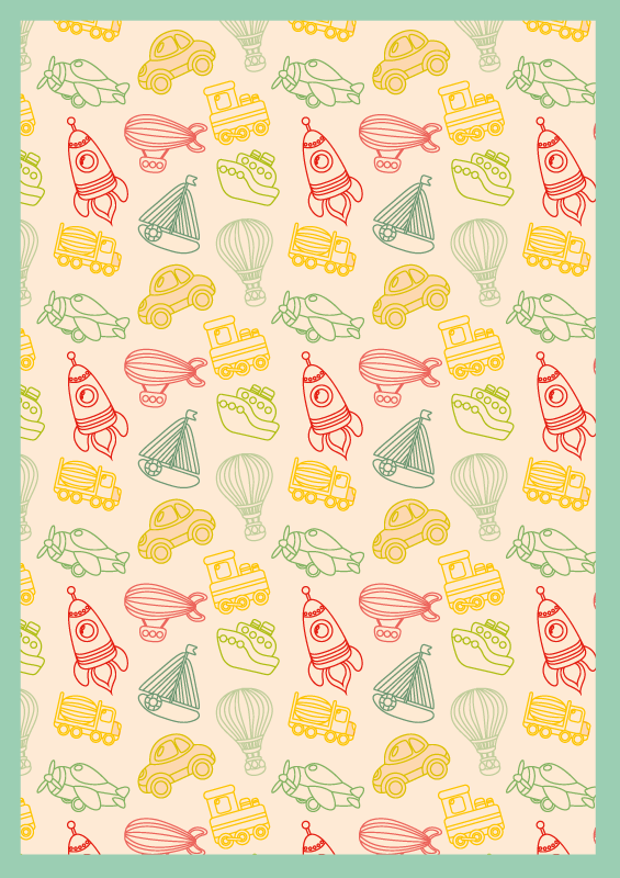 어린 이용 비닐 카펫 장난스러운 교통 패턴 - TenStickers