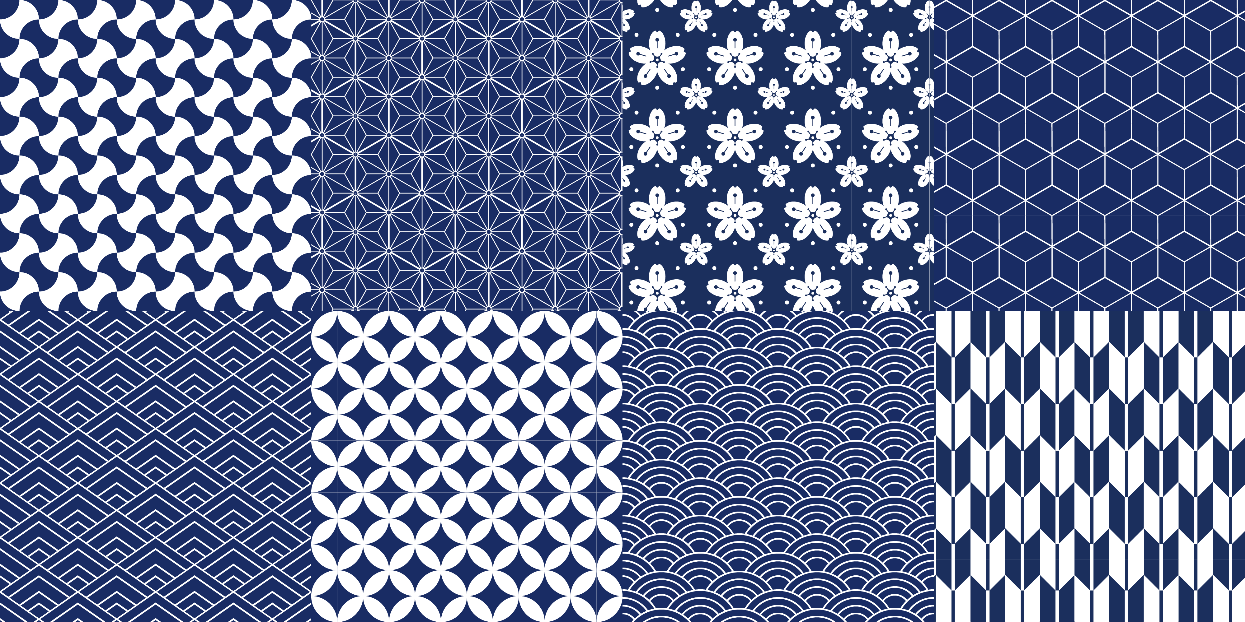 복잡한 파란색과 흰색 타일 비닐 카펫 - TenStickers