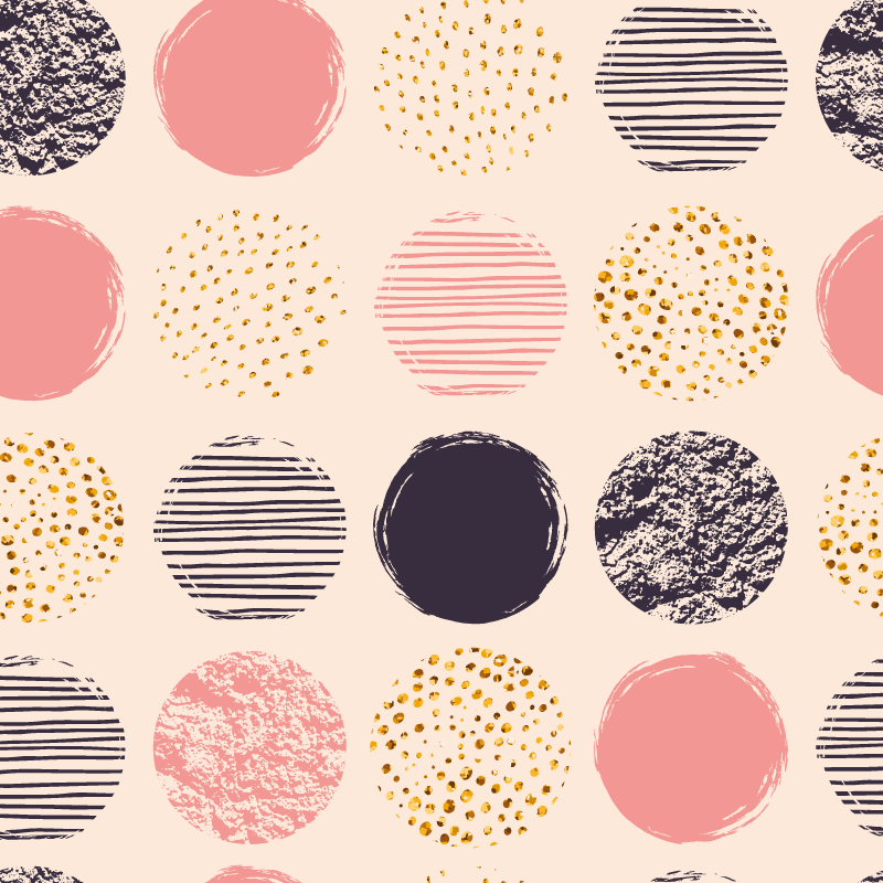 기하학적 효과 비닐 카펫 폴카 도트 앙상블 - TenStickers