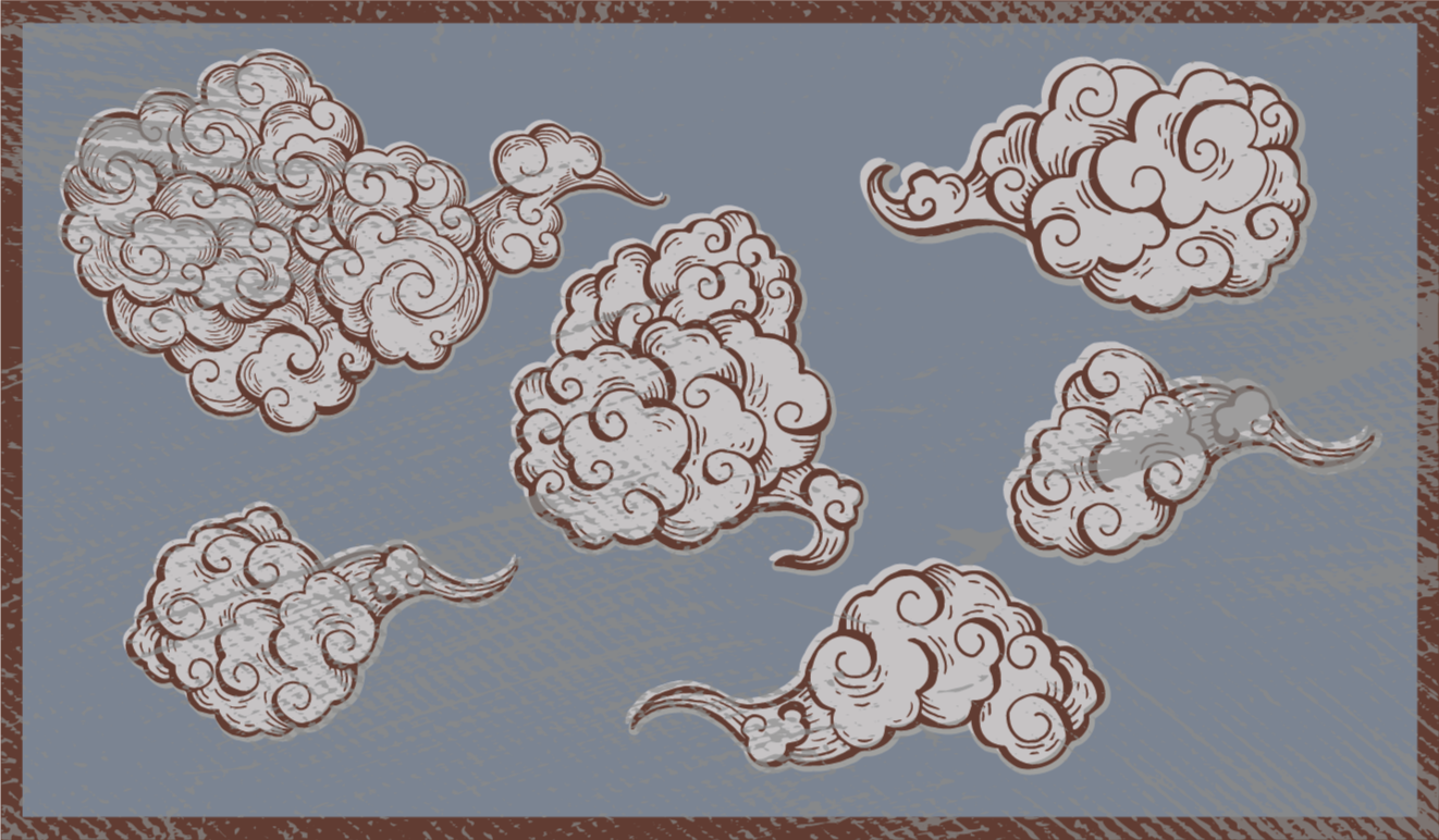 침실용 비닐 카펫 화려한 구름 모티브 - TenStickers