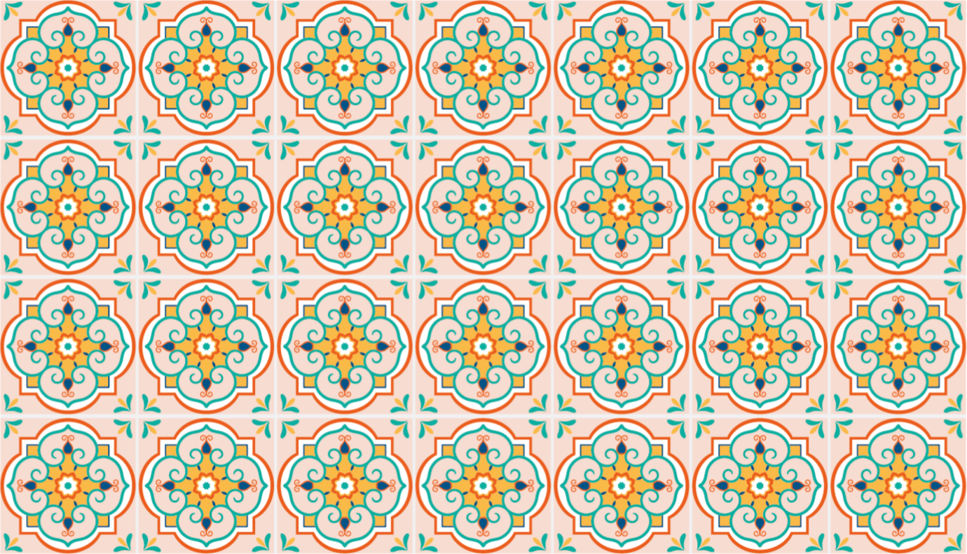 비닐 카펫 타일 효과 모자이크 패턴 모티브 - TenStickers