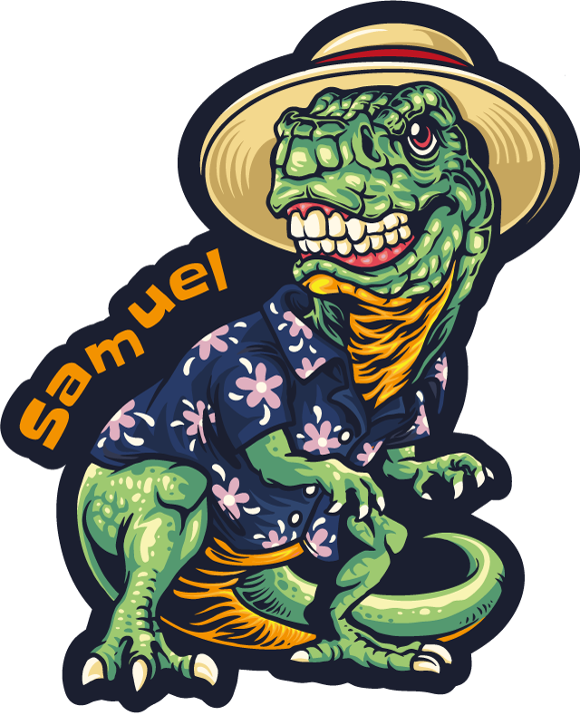 이름이있는 비닐 카펫 공룡 휴가 복장 - TenStickers