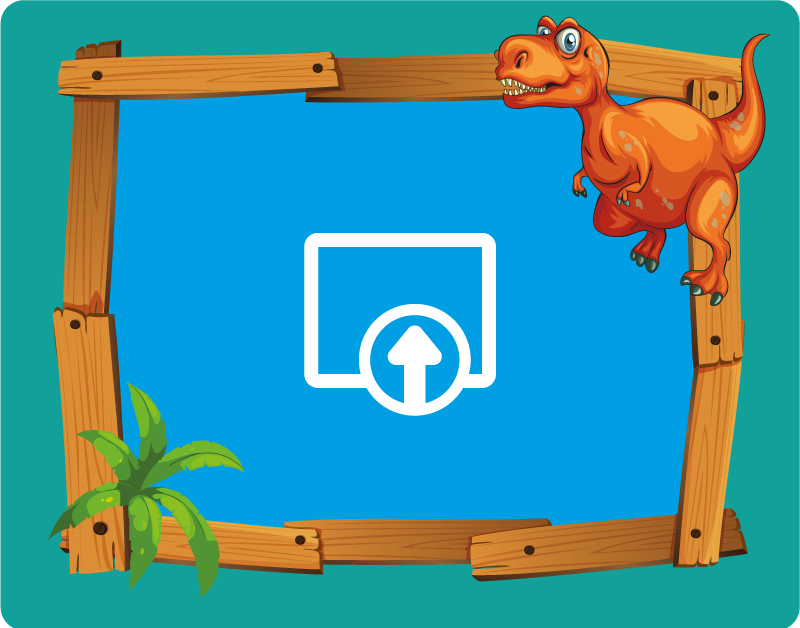 나무 프레임 아이 비닐 러그와 공룡 - TenStickers