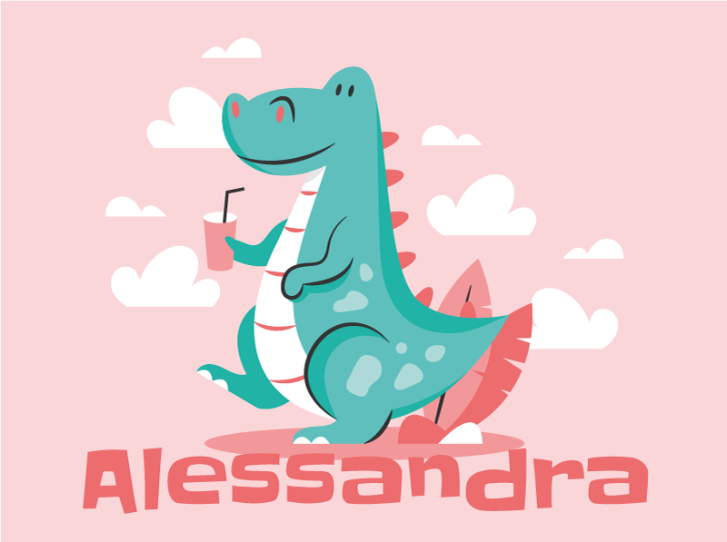 이름이있는 비닐 카펫 맞춤형 드래곤 - TenStickers