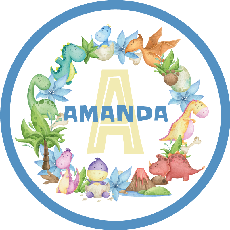 이름이있는 비닐 카펫 공룡 서클 - TenStickers