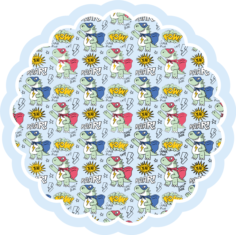 슈퍼 공룡 패턴 키즈 비닐 러그 - TenStickers