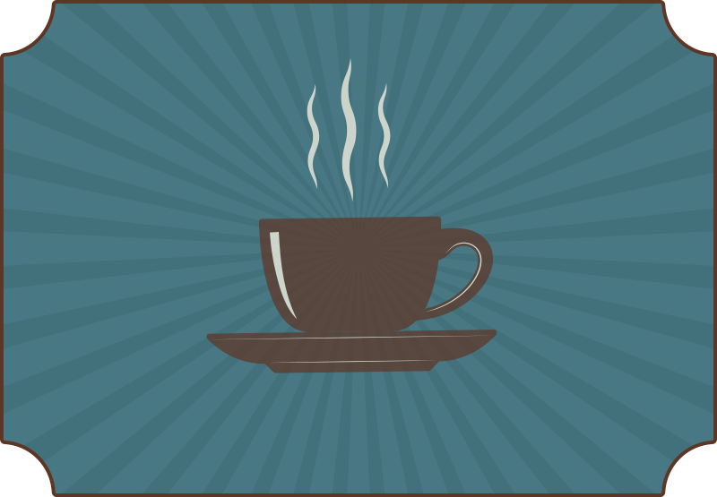 문구와 함께 비닐 양탄자 김이 나는 커피 - TenStickers