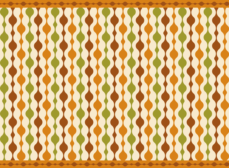 70 년대 스트라이프 피규어 빈티지 러그 - TenStickers