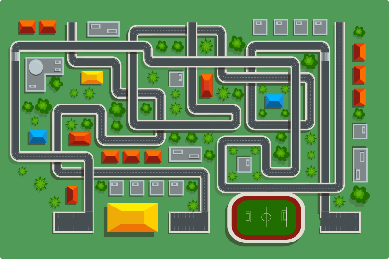 비닐 도로 카펫 도시 도로 디자인 - TenStickers