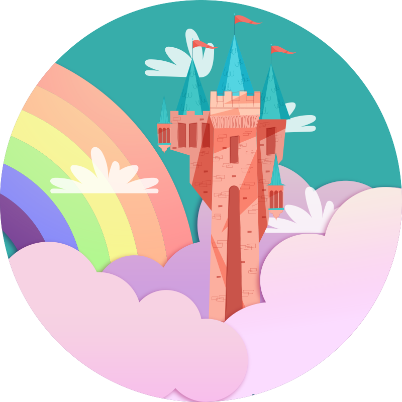 어린 이용 비닐 카펫 성 판타지 - TenStickers