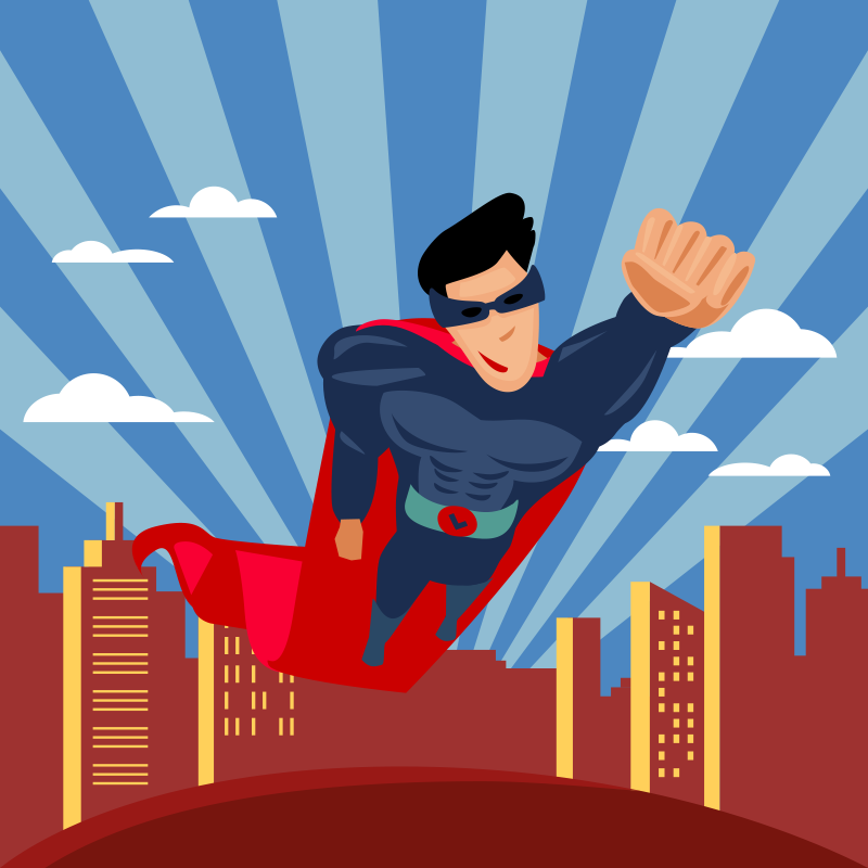 어린 이용 비닐 카펫 슈퍼 히어로 비행 - TenStickers