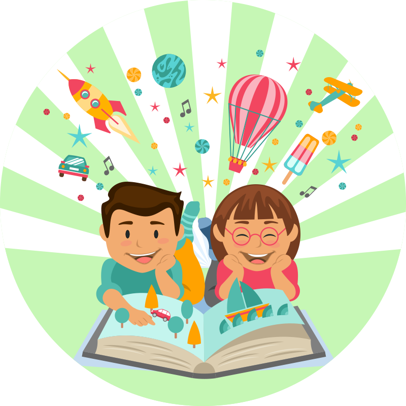 어린 이용 비닐 카펫 상상력이 풍부한 독서 - TenStickers