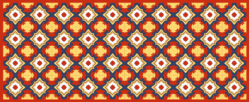 모자이크 효과 비닐 카펫 복잡한 모자이크 러너 - TenStickers