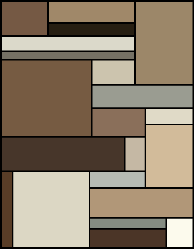 갈색 사각형 기하학적 비닐 러그 - TenStickers