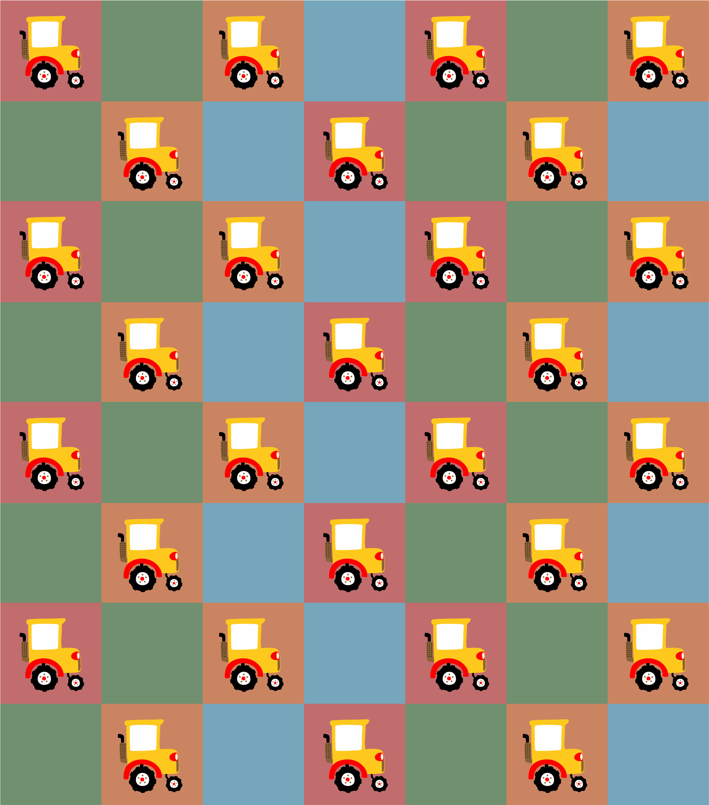 어린 이용 비닐 카펫 트랙터 패턴 - TenStickers