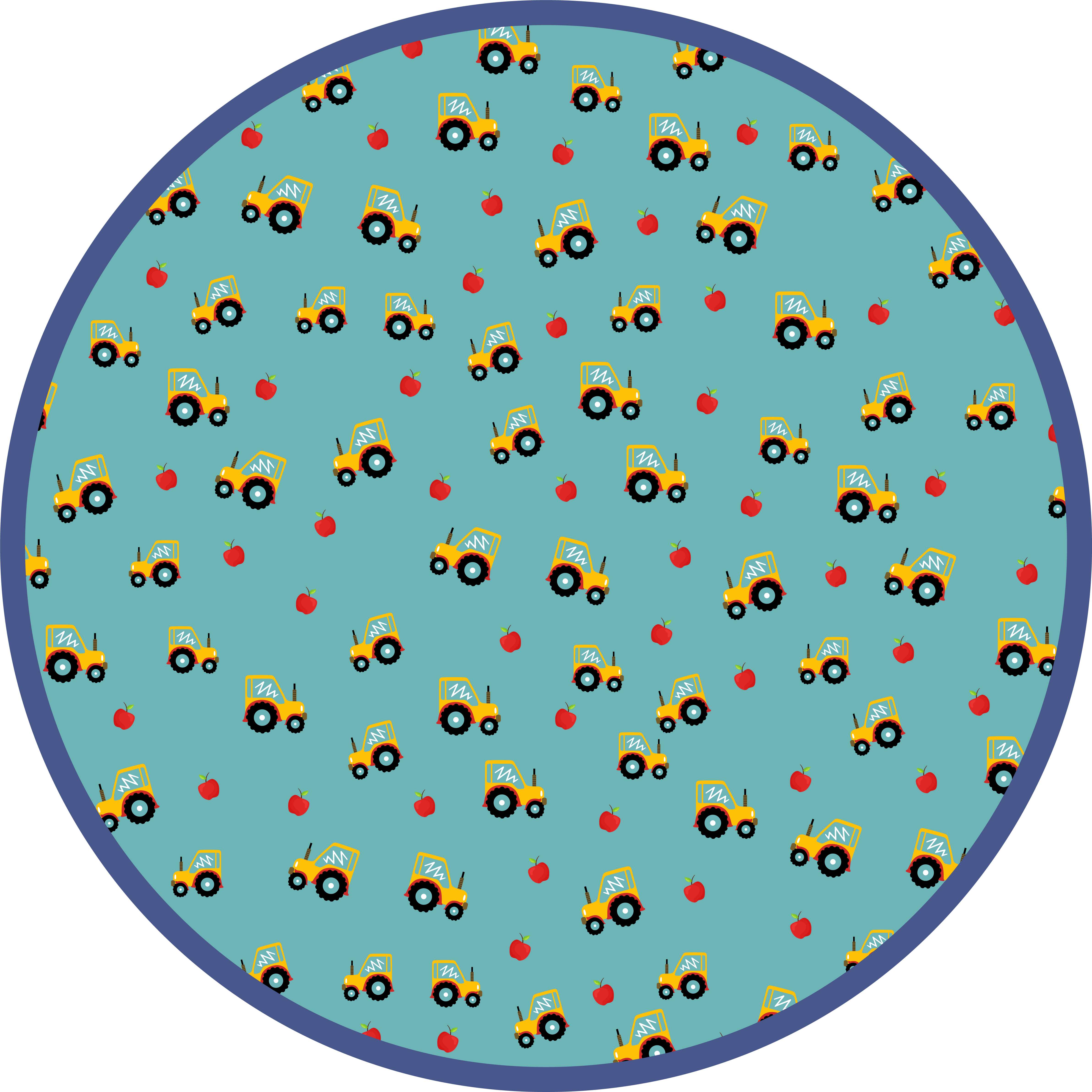 어린 이용 비닐 카펫 장난스러운 트랙터 모티브 - TenStickers