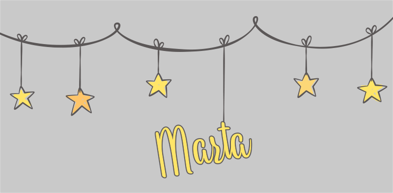 이름이있는 비닐 카펫 맞춤형 별이 빛나는 - TenStickers