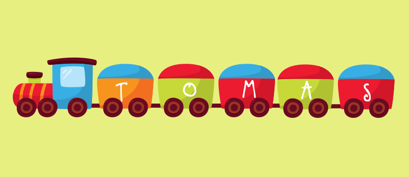 이름이있는 비닐 카펫 맞춤형 열차 - TenStickers