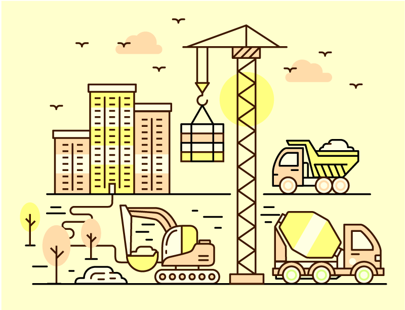 어린 이용 비닐 카펫 도시 건설 - TenStickers