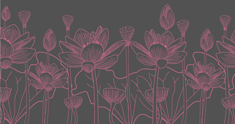 비닐 카펫 꽃과 식물 꽃 윤곽 스케치 - TenStickers