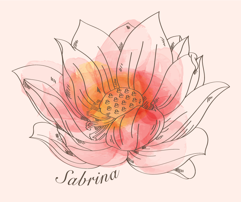 이름이있는 비닐 카펫 맞춤형 연꽃 - TenStickers