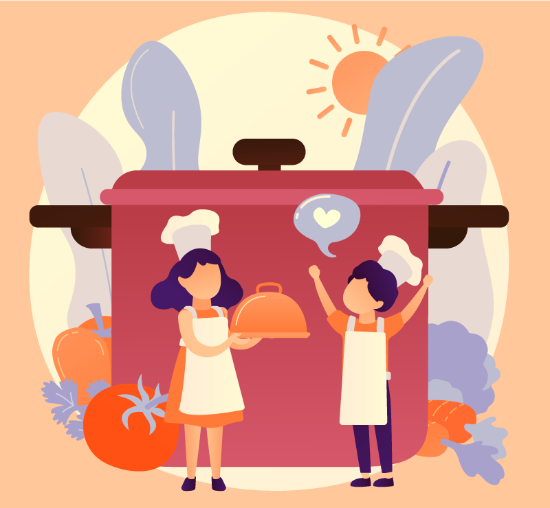 어린 이용 비닐 카펫 요리 캐릭터 - TenStickers