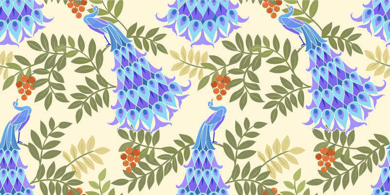 비닐 카펫 꽃과 식물 꽃 공작 테마 - TenStickers