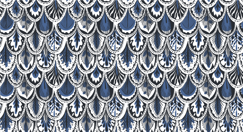 파랑 새 깃털 동물 인쇄 비닐 깔개 - TenStickers