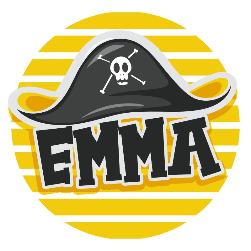 해골 모자 맞춤 매트를 가진 해적 - TenStickers