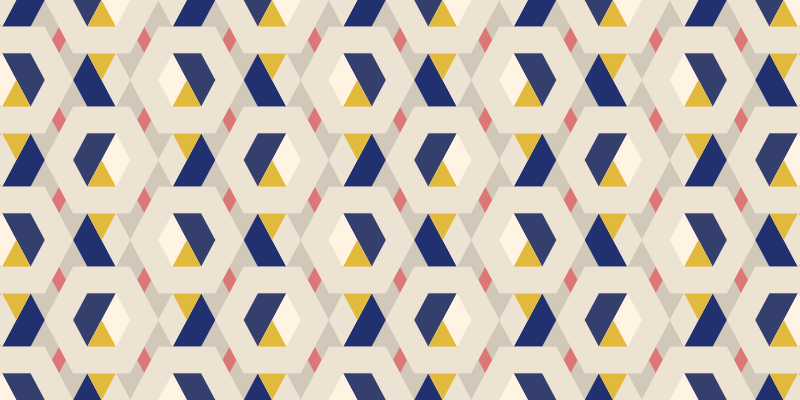 모던 효과 비닐 카펫 육각형 기하학적 무늬 - TenStickers