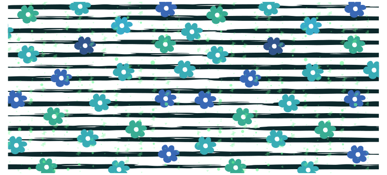 비닐 주방 카펫 꽃무늬 스트라이프 디자인 - TenStickers