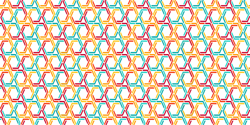 다채로운 육각형 패턴 기하학적 비닐 양탄자 - TenStickers