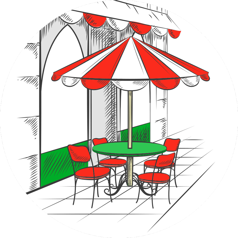 이탈리아 카페 주방 비닐 러그 - TenStickers