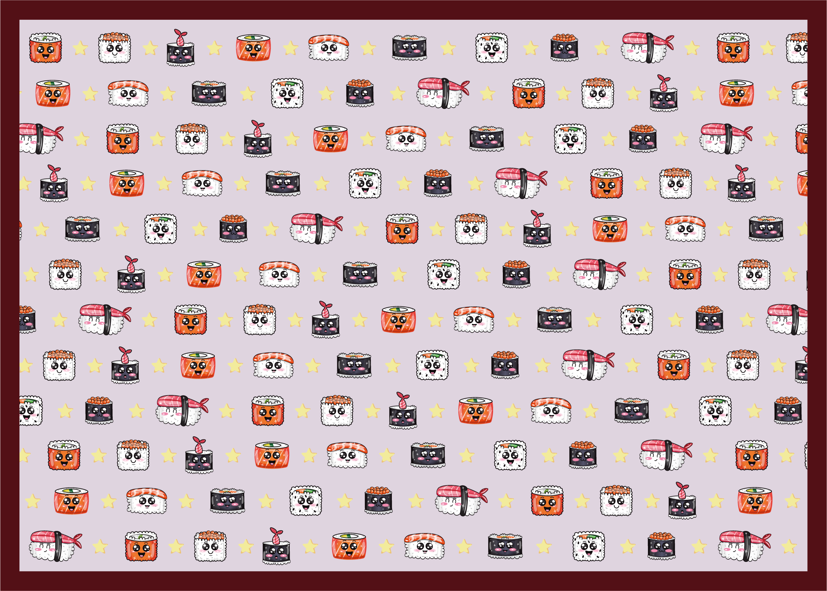 어린 이용 비닐 카펫 스시 만화 패턴 - TenStickers