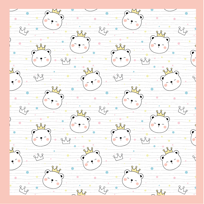 어린 이용 비닐 카펫 왕관을 쓴 동물 캐릭터 - TenStickers