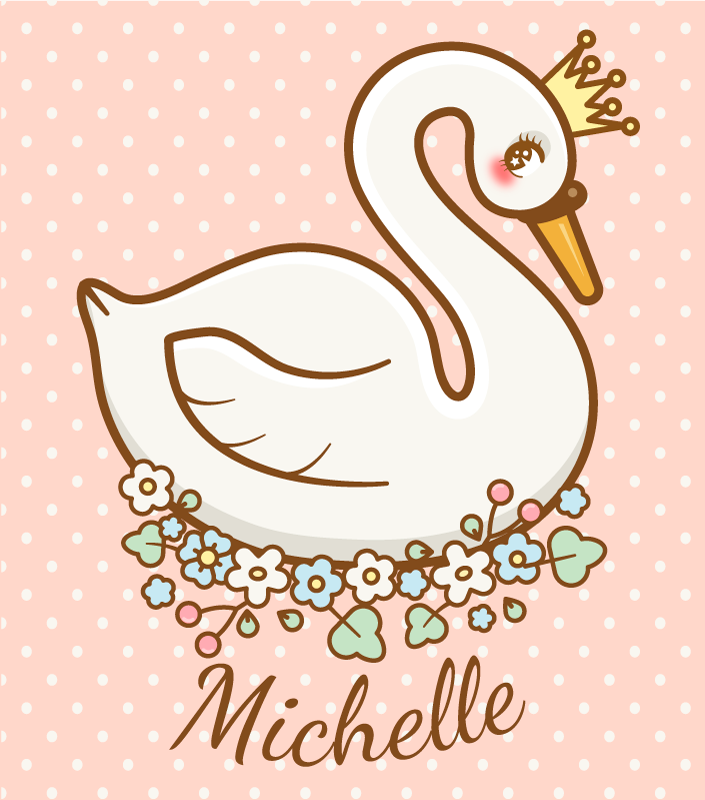 이름이있는 비닐 카펫 맞춤형 백조의 풍경 - TenStickers