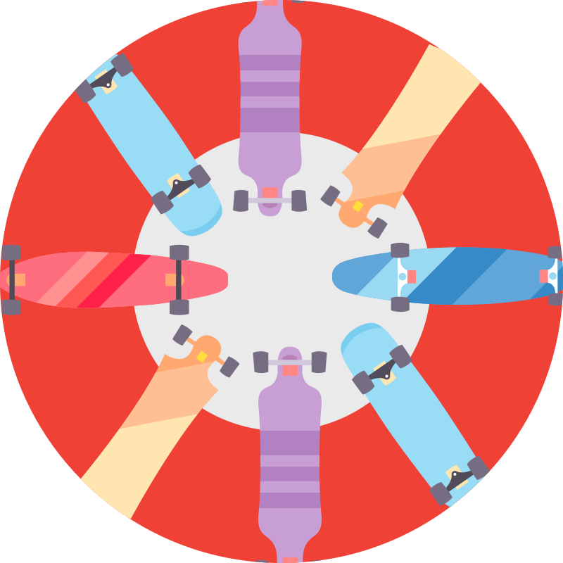 스케이트 보드 십대 비닐 러그의 종류 - TenStickers