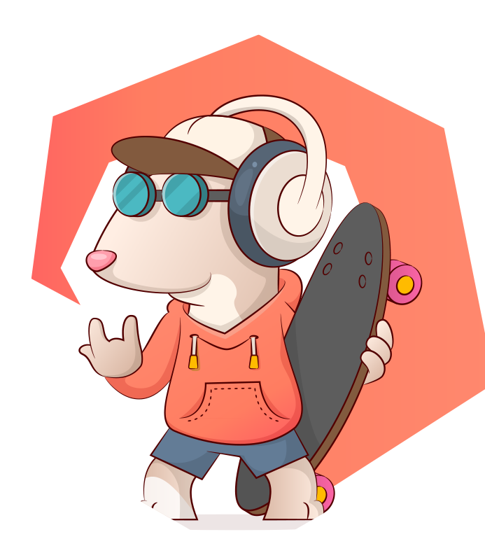 스케이트 보드 청소년 비닐 양탄자에 개 - TenStickers