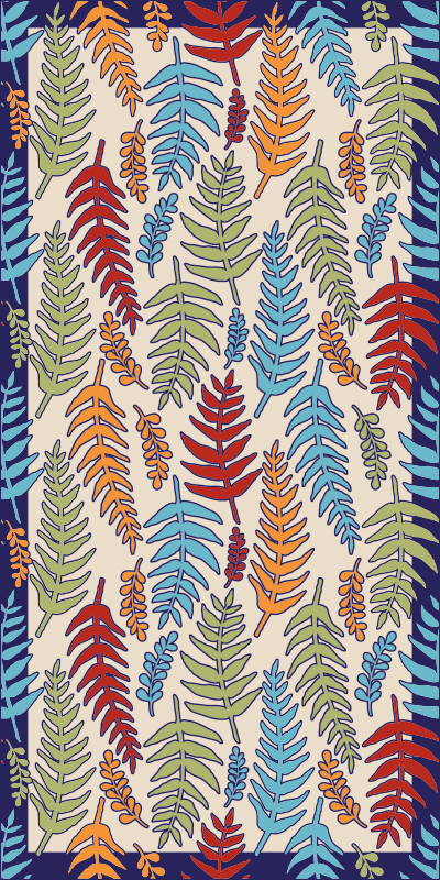 비닐 카펫 꽃과 식물 식물 줄무늬 - TenStickers