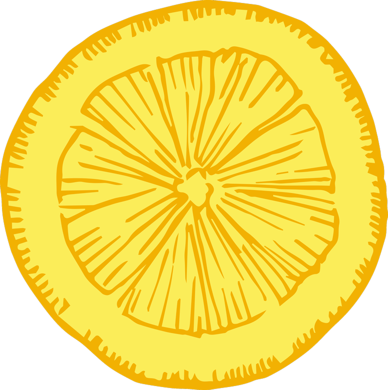 비닐 주방 카펫 노란 감귤 슬라이스 - TenStickers