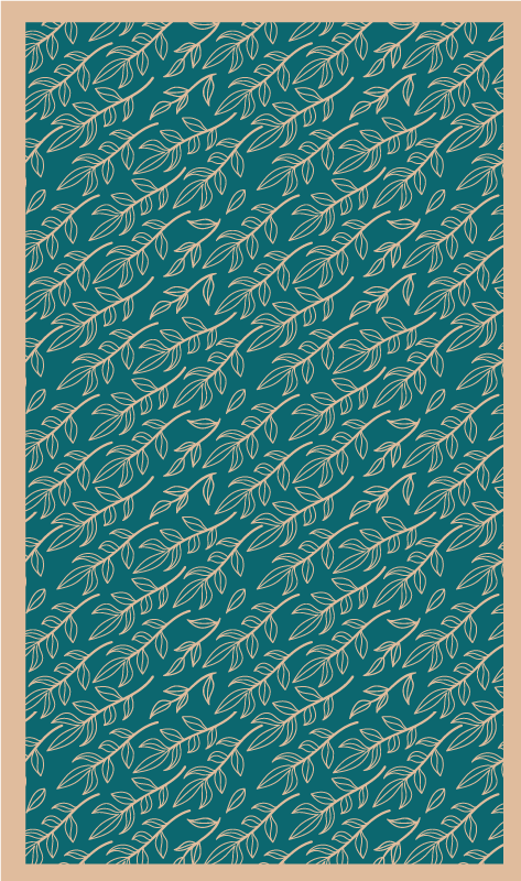 비닐 카펫 꽃과 식물 우아한 녹색 잎 - TenStickers