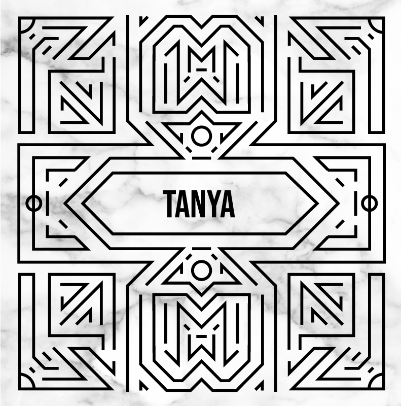 열대 효과 비닐 카펫 아르데코 미로 디자인 - TenStickers