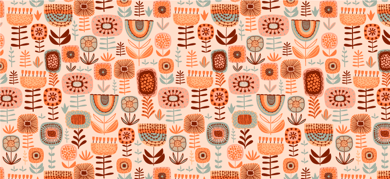 비닐 카펫 꽃과 식물 자연 꽃무늬 - TenStickers