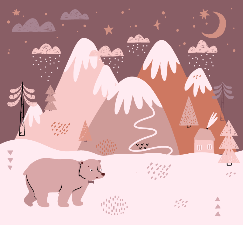 어린 이용 비닐 카펫 겨울 풍경의 편안함 - TenStickers