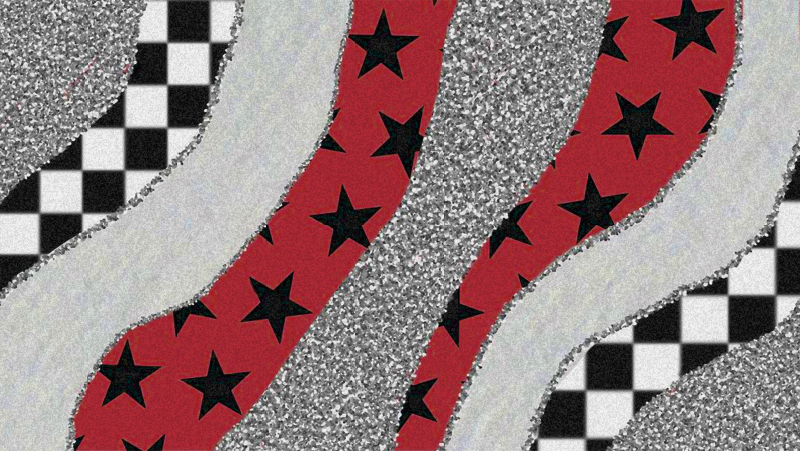 비닐 카펫 기타 텍스처 별빛 붉은 물결 - TenStickers