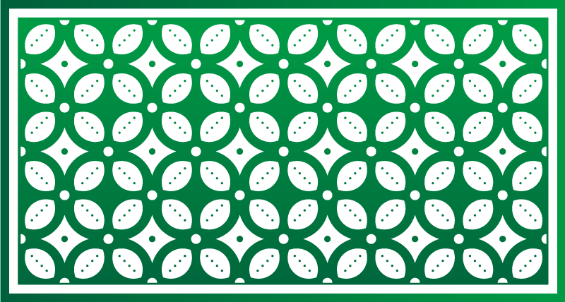 비닐 주방 카펫 기하학적 잎 무늬 - TenStickers