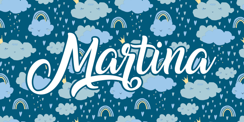 어린 이용 비닐 카펫 이름이 있는 파란 구름 - TenStickers